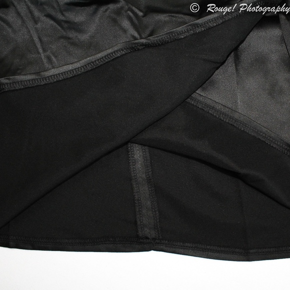 Black Satin Wrap Rhinestone Ruched Bodycon Dress - Picture 7 of 9